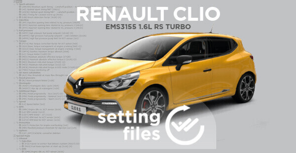 Settaggi aggiornati per centraline EMS3155 installate su Renault Clio 4 1.6L Turbo
