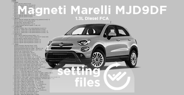 Second generation setting files for Magneti Marelli MJD9DF (diesel 1.3L)