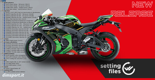 Aggiornamento file di settaggio per Kawasaki Ninja zx-10