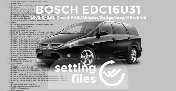 Settaggi di seconda generazione per centralina BOSCH EDC16U31 (diesel 1.9/2.0/2.5L)